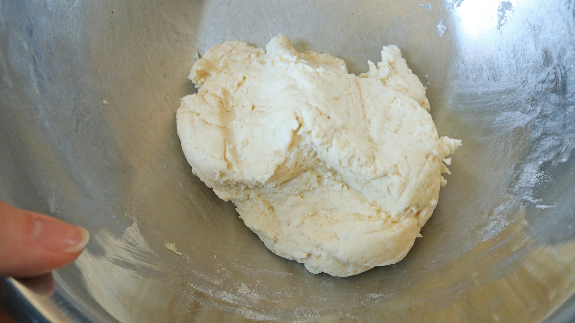 Gnocchetti dough in a bowl.