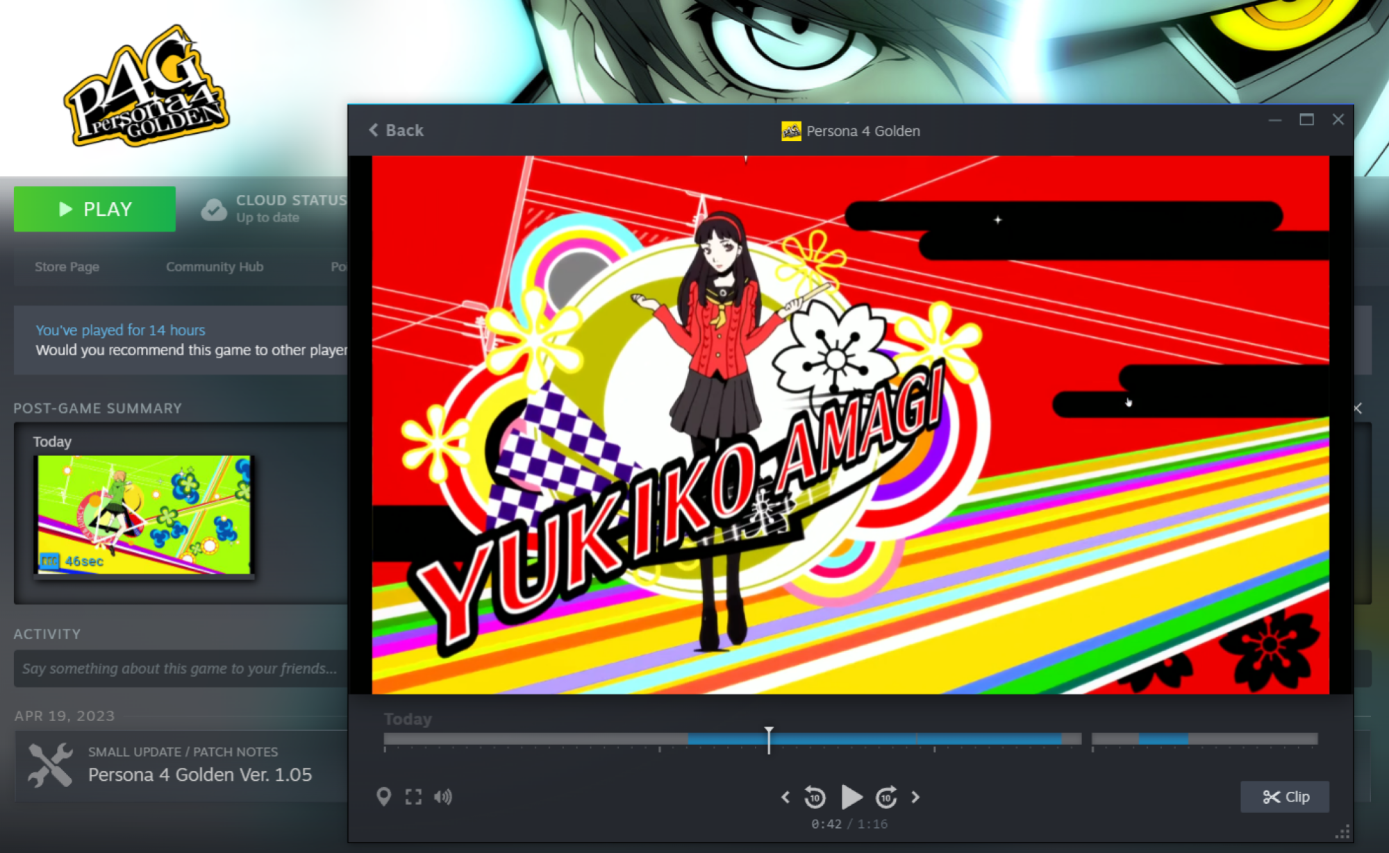 Screenshot of Persona 4 Golden in Steam