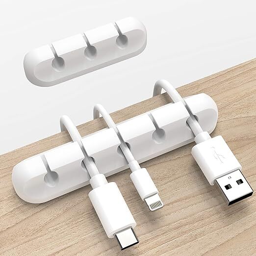 White Cable Clips, Cord Organizer Cable Management