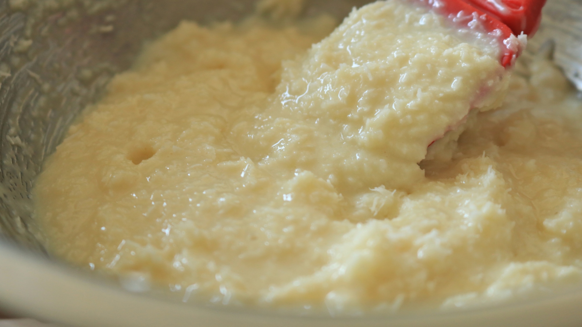 Coconut topping in a bowl.