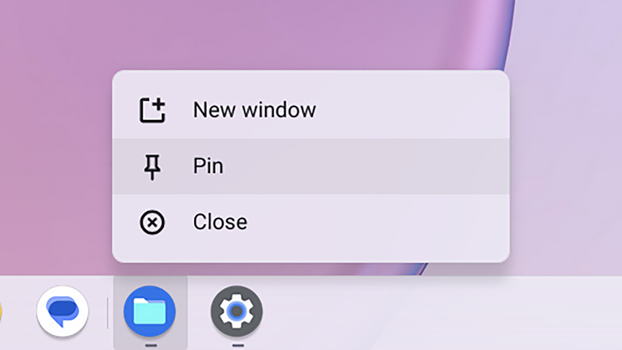 ChromeOS app pinning