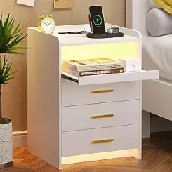 Nightstand with Wireless Charging Station