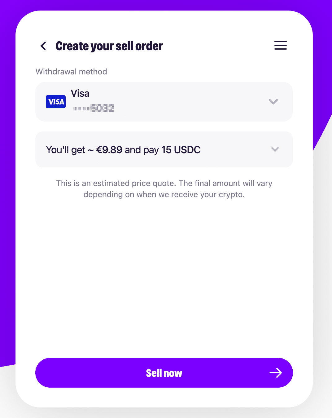 MoonPay widget