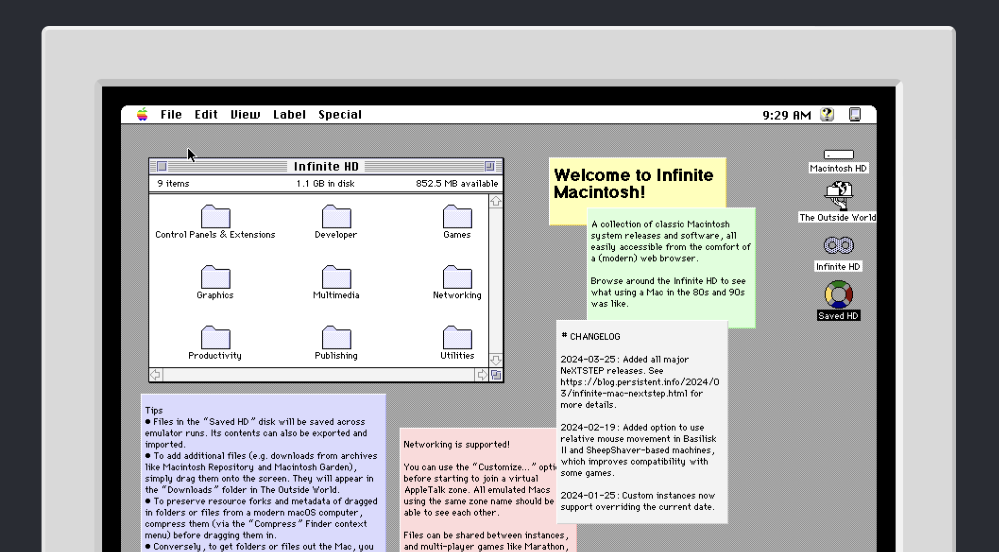 A Classic Mac OS version running.