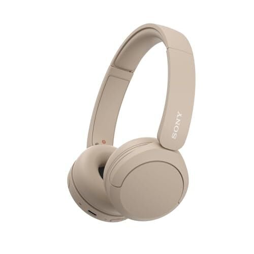 Sony WH-CH520 Wireless Headphones Bluetooth On-Ear Headset with Microphone, Cappuccino