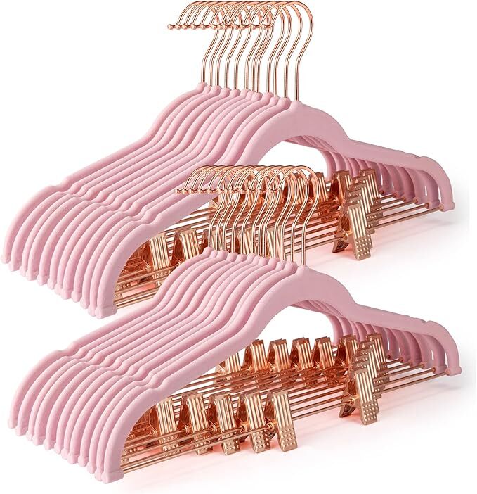 HOUSE DAY Velvet Skirt Hangers 24 Pack