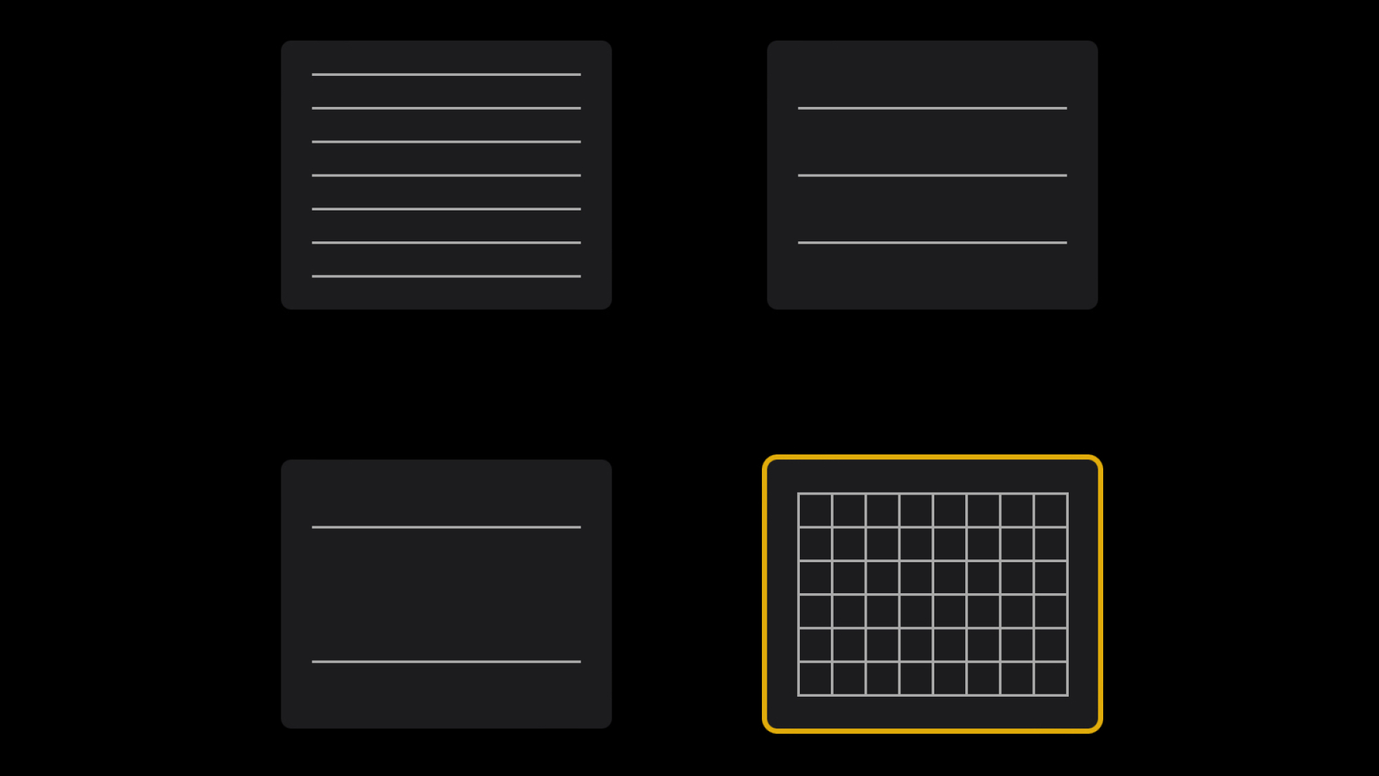 A screenshot of Apple Notes settings, showing the option to use grids for handwriting.