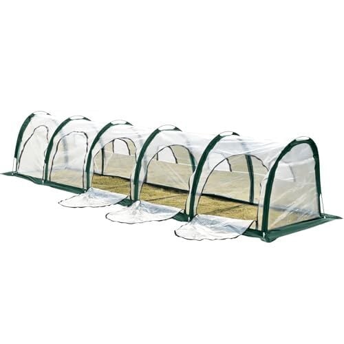 LIGHT AND DUST Pop Up Greenhouse Tunnel 196 L x 39.4 W x 39.4 H- Quick to Set Up,Portable and Lightweight Small Greenhouses for Outdoors，Used to Protect Plants from Cold Frost, Birds and Insects