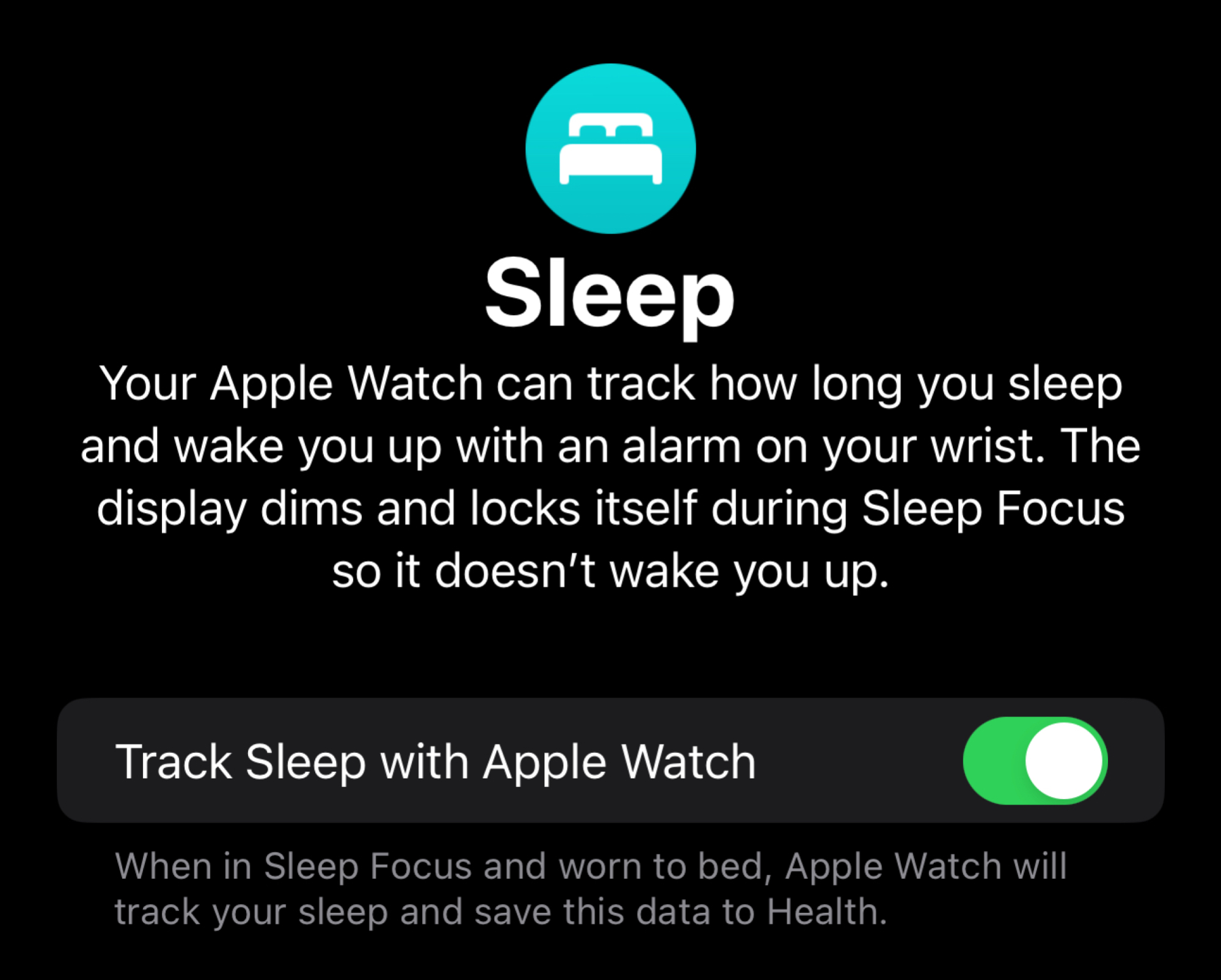 sleep settings on apple watch