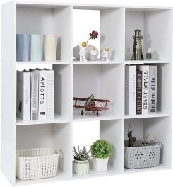 9 Cube Storage Organizer Wooden Display Shelf