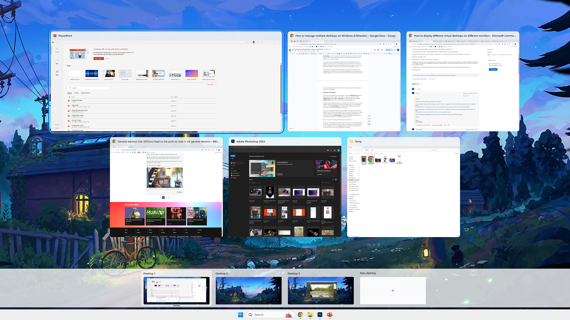 Windows desktops