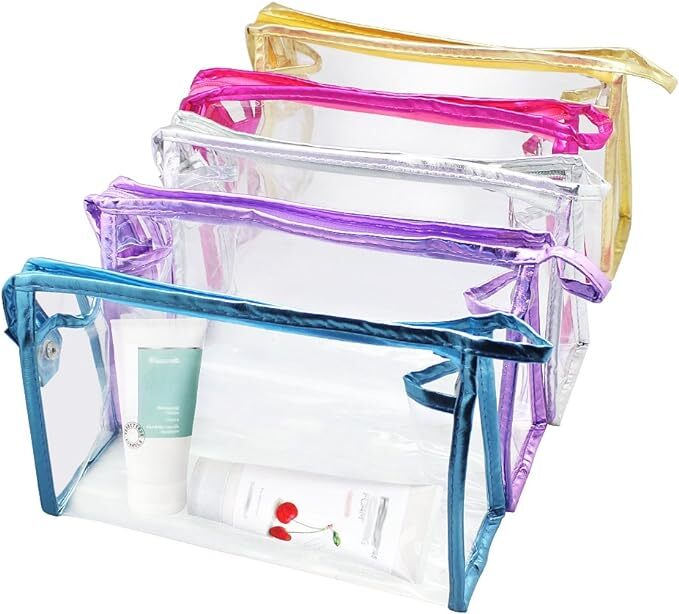 Meetory 10 Pcs Clear Waterproof Cosmetic Bag with Zipper