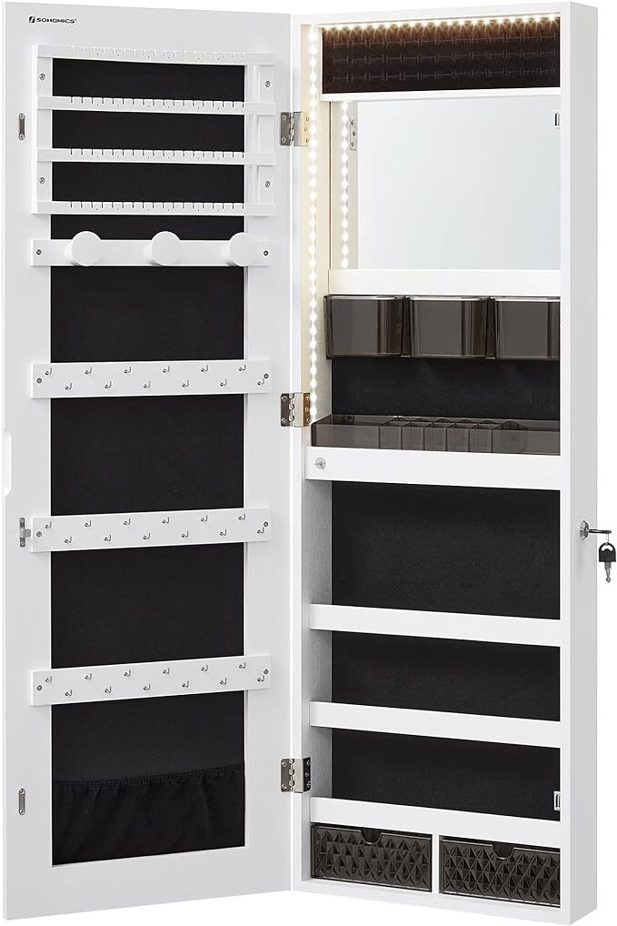 SONGMICS Mirror Jewelry Cabinet Armoire Organizer