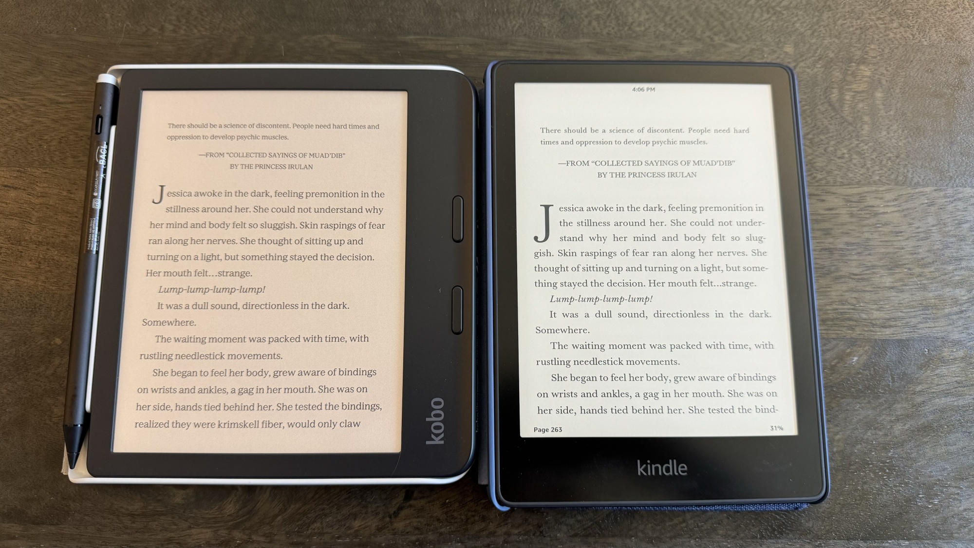 Dune displayed on Kobo Libra Colour and Kindle