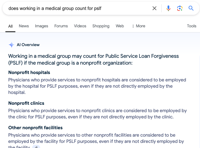 Does Working In A Medical Group Count For PSLF?